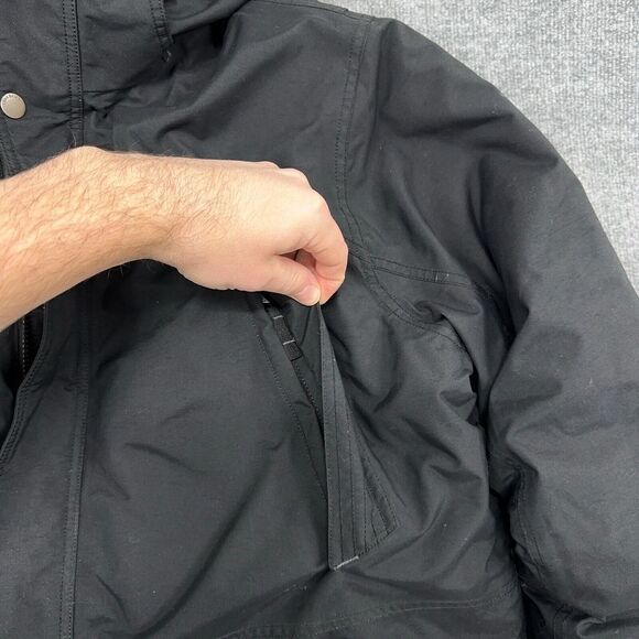 Eddie Bauer Jacket Mens 2XL Black Parka Coat Down Waterproof Hooded WeatherEdge - Picture 5 of 13